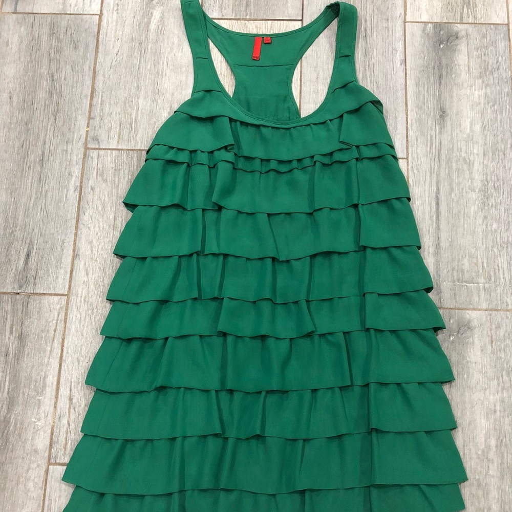 5|48 Saks Green Ruffle Tiered Tank Dress